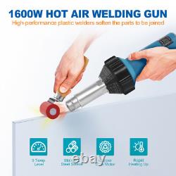 Kit de pistolet à souder en plastique à air chaud 1600W avec boîte à outils, chalumeau de chauffage PVC