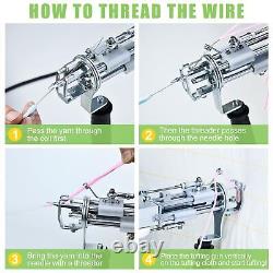 Kit de pistolet à touffeter, kit de touffetage de tapis à poil coupé/à boucle débutant 2 en 1