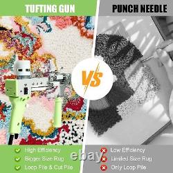 Kit de pistolet à touffeter, kit de touffetage de tapis à poil coupé/à boucle débutant 2 en 1