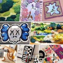 Kit de pistolet à touffeter, kit de touffetage de tapis à poil coupé/à boucle débutant 2 en 1