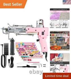 Kit de pistolet à tufting 2-en-1 léger pour créer des tapis personnalisés sans effort en rose