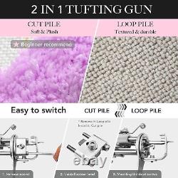 Kit de pistolet à tufting 2-en-1 léger pour créer des tapis personnalisés sans effort en rose