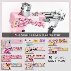 Kit de pistolet à tufting 2-en-1 léger pour créer des tapis personnalisés sans effort en rose