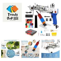 Kit de pistolet à tufting de tapis avec coupeur de tapis, pistolet à tufting 2 en 1 pour velours coupé et boucle