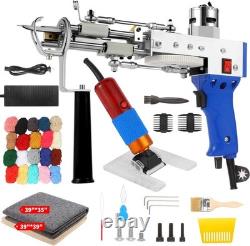 Kit de pistolet à tufting de tapis avec coupeur de tapis, pistolet à tufting 2 en 1 pour velours coupé et boucle