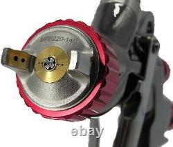 Kit de pistolet de pulvérisation de peinture en acier inoxydable LVLP avec buse de 1,3 mm ou 1,4 mm et réservoir en aluminium.