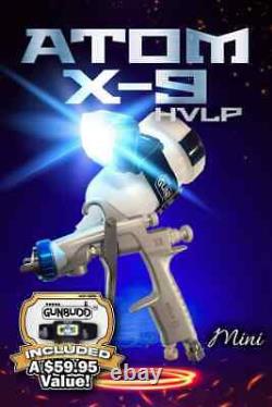 Kit de pistolet de pulvérisation professionnel à alimentation par gravité ATOMX9 HVLP Basecoat avec Gunbudd GRATUIT