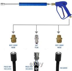 Kit de pistolet et de tuyau de nettoyeur haute pression en laiton essentiel avec adaptateurs M22 18 ext