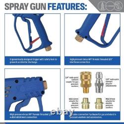 Kit de pistolet et de tuyau de nettoyeur haute pression en laiton essentiel avec adaptateurs M22 18 ext