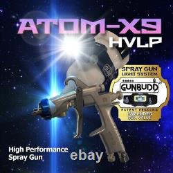 Kit de pistolet pulvérisateur Atom X9 Mini Air HVLP AVEC PISTOLET ULTRA LÉGER GUNBUDD GRATUIT