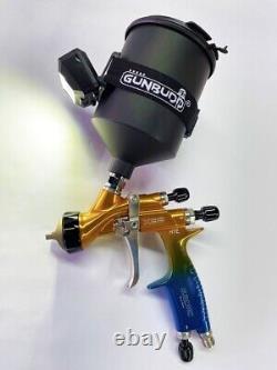 Kit de pistolet pulvérisateur LVLP Atom X88 BLUEMOON avec embouts de 1,3 et 1,4 et lumière Gunbudd gratuite