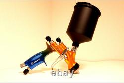 Kit de pistolet pulvérisateur LVLP Atom X88 BLUEMOON avec embouts de 1,3 et 1,4 et lumière Gunbudd gratuite