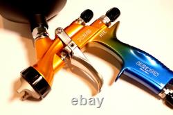 Kit de pistolet pulvérisateur LVLP Atom X88 BLUEMOON avec embouts de 1,3 et 1,4 et lumière Gunbudd gratuite