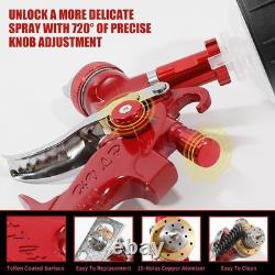 Kit de pistolet pulvérisateur à gravité HVLP avec 5 buses (1,4/1,7/2,0/2,5/3,0 mm), 10 dispos<br/>