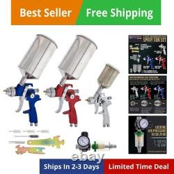 Kit de pistolets pulvérisateurs HVLP pour peinture automobile, lot de 3 pulvérisateurs 1,0 mm, 1,4 mm, 1,8 mm avec