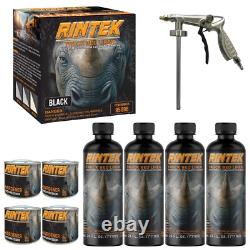 Kit de revêtement de lit Rintek Black 1 Gal 4 revêtements 4 durcisseurs + pistolet de pulvérisation 31 mélange