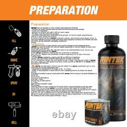 Kit de revêtement de lit Rintek Black 1 Gal 4 revêtements 4 durcisseurs + pistolet de pulvérisation 31 mélange