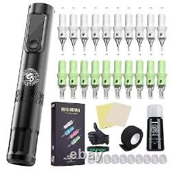 Kit de stylo de tatouage X4 sans fil Kit de pistolet à tatouer Machine à tatouer Cartouches d'aiguilles de tatouage