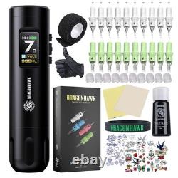 Kit de tatouage Dragonhawk X7 Machine de tatouage sans fil, Kit de tatouage NOUVEAU SCELLÉ