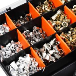 Kit pistolet à rivnuts 1560 pièces, outil à écrous à riveter avec 16 mandrins SAE et métriques