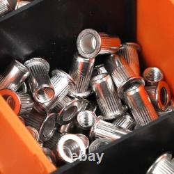 Kit pistolet à rivnuts 1560 pièces, outil à écrous à riveter avec 16 mandrins SAE et métriques