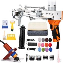 Kit pistolet à touffeter 2 en 1 à poils coupés et bouclés, écran numérique, orange, poignée de démarrage zowwfast