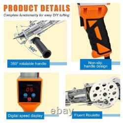 Kit pistolet à touffeter 2 en 1 à poils coupés et bouclés, écran numérique, orange, poignée de démarrage zowwfast