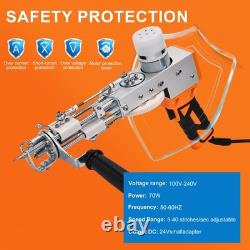 Kit pistolet à touffeter 2 en 1 à poils coupés et bouclés, écran numérique, orange, poignée de démarrage zowwfast