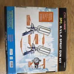 Kit pistolet de pulvérisation HVLP CAL-HAWK 3 pièces, pistolet à peinture CZSGHL3P neuf boîte ouverte 1,4 et 1,7 mm
