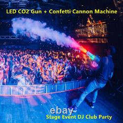 Machine à confettis à jet de CO2 LED 7 couleurs Kit de canon à jet de CO2 pour fête de DJ Club