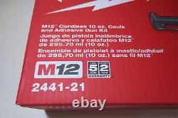 Milwaukee 2441-21 M12 12v 10 Oz Caulk And Adhesive Gun Kit Nouveau