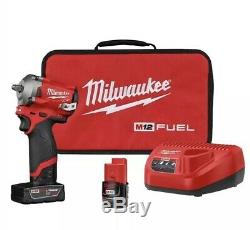 Milwaukee 2552-22 M12 Fuel Kit Clé Pour Pistolet À Percussion Sans Fil À 1/4 Entraînement