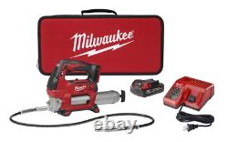 Milwaukee 2646-21CT M18 Pistolet à graisse sans fil à 2 vitesses avec 1 batterie, neuf dans la boîte
