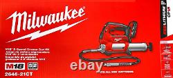 Milwaukee 2646-21CT M18 Pistolet à graisse sans fil à 2 vitesses avec 1 batterie, neuf dans la boîte
