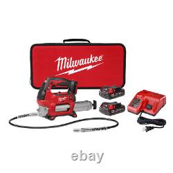 Milwaukee 2646-22CT M18 Kit de pistolet à graisse sans fil à 2 vitesses avec 2 batteries