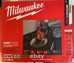 Milwaukee Tool 2572B-21 M12 Airsnake Kit de pistolet à air pour nettoyage de conduits - NEUF