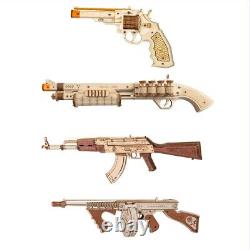 Modèles de pistolet en bois ROKR 3D Puzzle Band Gun avec Kit de construction Cadeaux pour adolescents et adultes