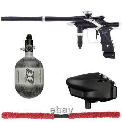 NOUVEAU KIT DE FUSIL DE PAINTBALL DE COMPÉTITION DP FUSION ELITE - NOIR/ARGENT Avec BOUTEILLE DE 48/4500