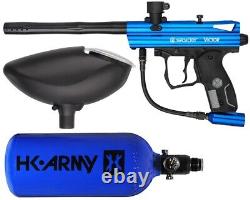 Nouveau Kit de pistolet de paintball d'entrée Kingman Spyder Victor (Bleu brillant)