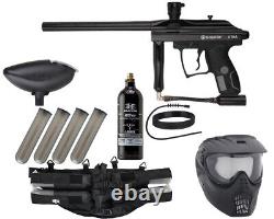 Nouveau kit complet de pistolet de paintball Kingman Spyder Xtra Epic en noir brillant.