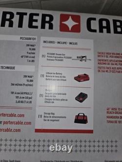 Nouveau kit de pistolet à graisse Porter Cable PCCGG001D1 20V MAX