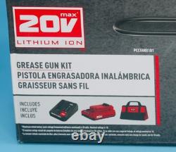 Nouveau kit de pistolet à graisse Porter Cable PCCGG001D1 20V MAX avec chargeur de batterie et sac de transport