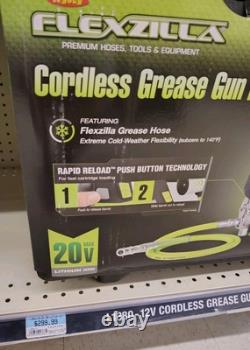 Nouveau kit de pistolet à graisse sans fil Flexzilla L1388LFZ léger avec 2 batteries et chargeur de batterie