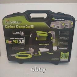 Nouveau kit de pistolet à graisse sans fil Flexzilla L1388LFZ léger avec 2 batteries et chargeur de batterie