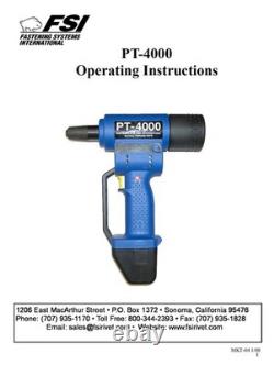 Nouveau pistolet à rivets électrique sans fil FSI PT-4000 1/4 12V Riveteuse CherryMAX Gesipa
