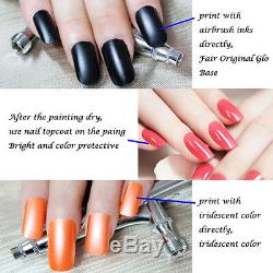 Ophir 12 Couleurs Nail Encres Pigmentées Airbrush Pistolet Compresseur D'air Kit Avec Des Pièces D'ongles