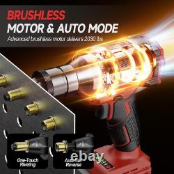 Pistolet à écrous à riveter sans fil compatible avec batterie Milwaukee 18V, écrou à riveter électrique