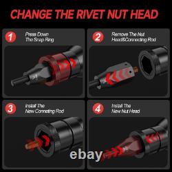 Pistolet à écrous à riveter sans fil compatible avec batterie Milwaukee 18V, écrou à riveter électrique