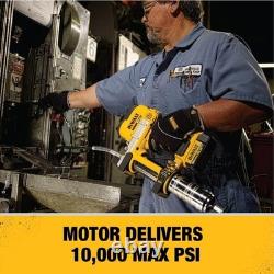 Pistolet à graisse DEWALT 20V MAX, pistolet à graisse électrique sans fil avec flexible de 42 po, 10 000 PSI, Va