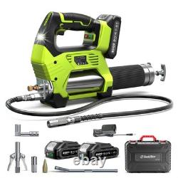 Pistolet à graisse électrique 12000 PSI alimenté par batterie, kit de pistolet à graisse sans fil avec 2 batteries